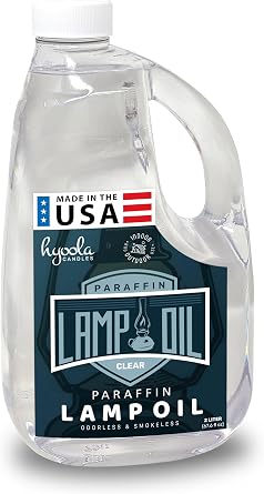 HYOOLA Liquid Paraffin Lamp Oil - Clear Smokeless, Odorless, Ultra Clean Burning Fuel for Indoor and Outdoor Use - Highest Purity Available - 2 Liter