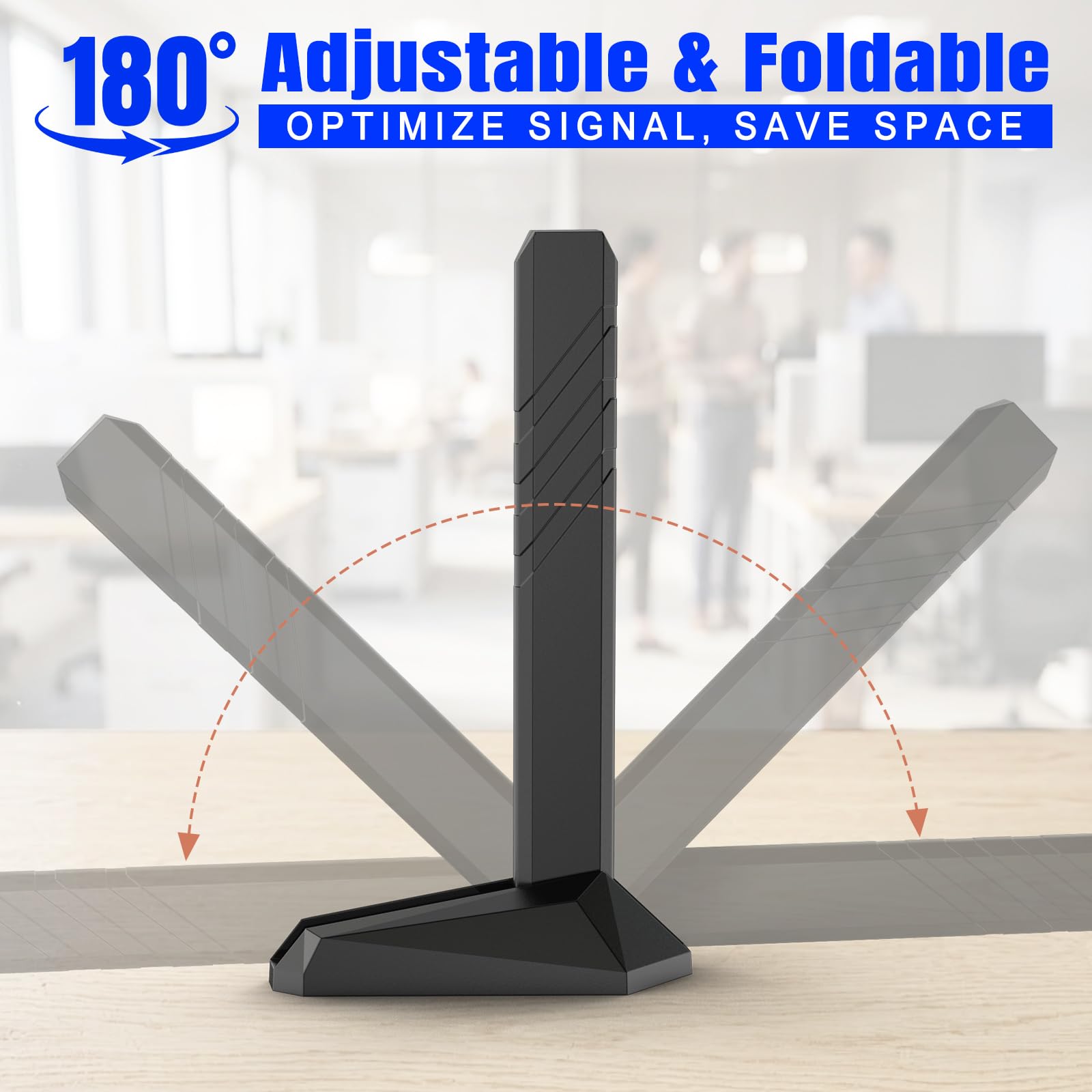 Eightwood Antenne WiFi 7 2,4 GHz 5 GHz 6 GHz WLAN 6E Antenne Tri-Bande WiFi Base magnétique avec câble d'extension de 2 m pour Bluetooth PC Carte mère WLAN Cartes PCI Carte WiFi Routeur