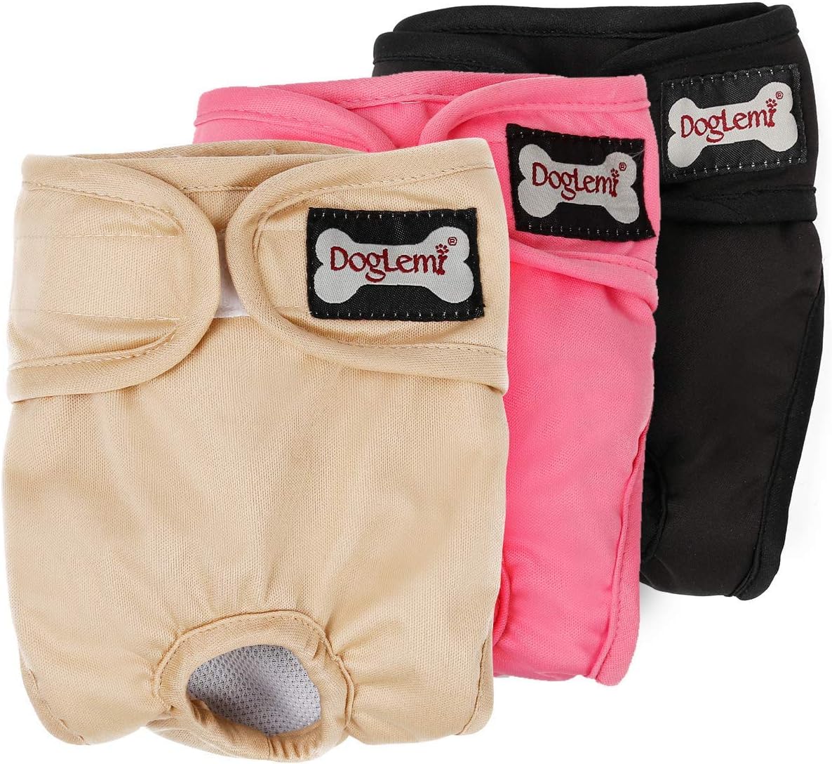 Washable Dog Diapers Premium Male & Female Dog Diapers Easywear Durable Doggie Diapers Machine Washable Solution for Pet Incontinence and Long Travels - 3 Pack Set (M)