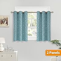 Vista 426 de BGment Room Darkening Curtains 95 Inches Long, Grommet Thermal Insulated Blackout Curtains with Wave Line and Dots Printed for Bedroom, 2 Panels