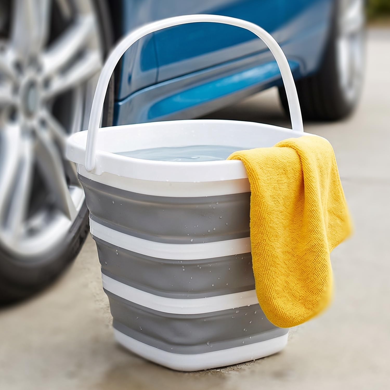 URBANFIX Collapsible Bucket 2.6 Gal/10L, BPA-Free - Space-Saving, Portable Foldable Water Pail for Versatile Use, Home, Outdoors, Car Wash, Camping, Fishing - Blue, Single Pack-image-7