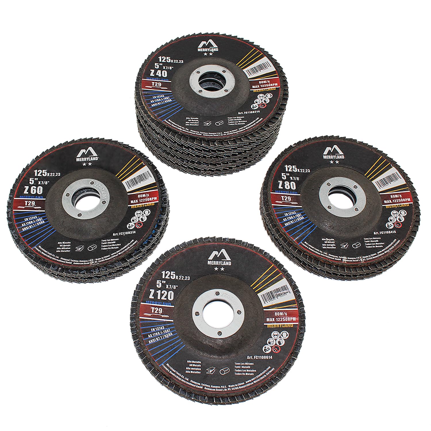 Merryland Flap Discs - 20 Pack 40 Grit -17