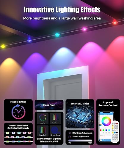Miniatura 2 de POOFZY Permanent Outdoor Lights for House,100ft RGB+IC Smart Outdoor Decor, 50 Scene Modes,App/Remote Control,IP67 Waterproof,for Christmas,Super