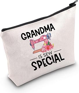 MEIKIUP Sewing Crafting Lover Gift Grandma Sewing Kit Nana Sewing Button Storage Bag Grandma Is Sew Special Zipper Pouch Sewing Grandma Cosmetic Bag (Grandma Is Sew Special bag)