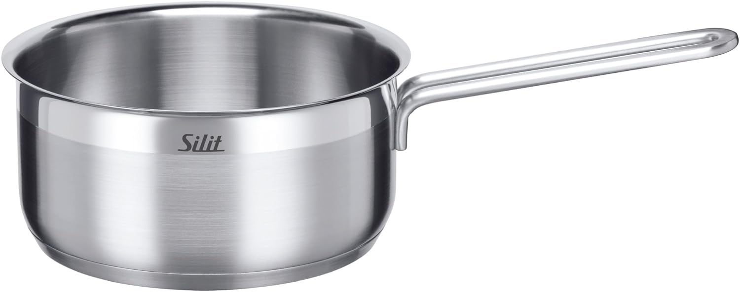 Silit Saucepan Ø 16 cm Approx. 1.5L Primo Pouring Rim Stainless Steel Partly Matt Suitable for Induction Hobs Dishwasher-Safe