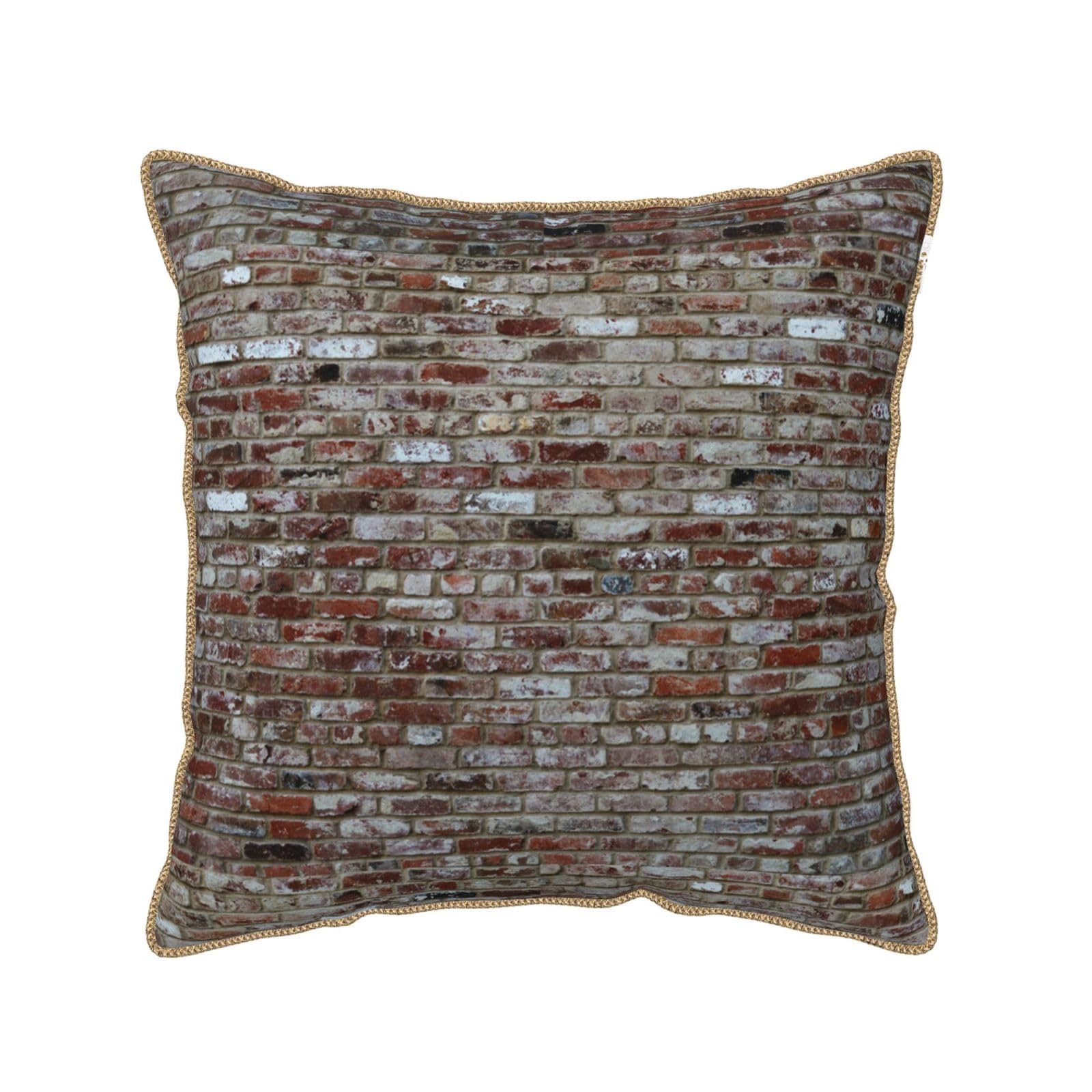 Housse de coussin velours imprimé pierre rouge brique déco canapé et lit