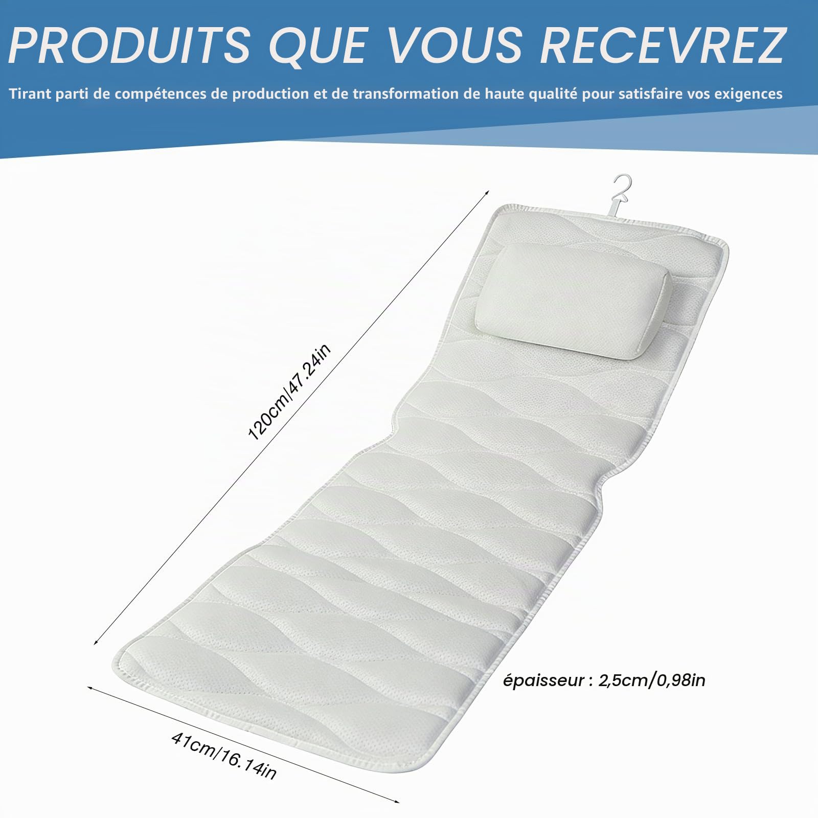 Coussin de bain pour tout le corps, tapis de bain avec 13 ventouses, coussin de baignoire, coussin de nuque, coussin pour le dos et les jambes, pour la maison, le spa