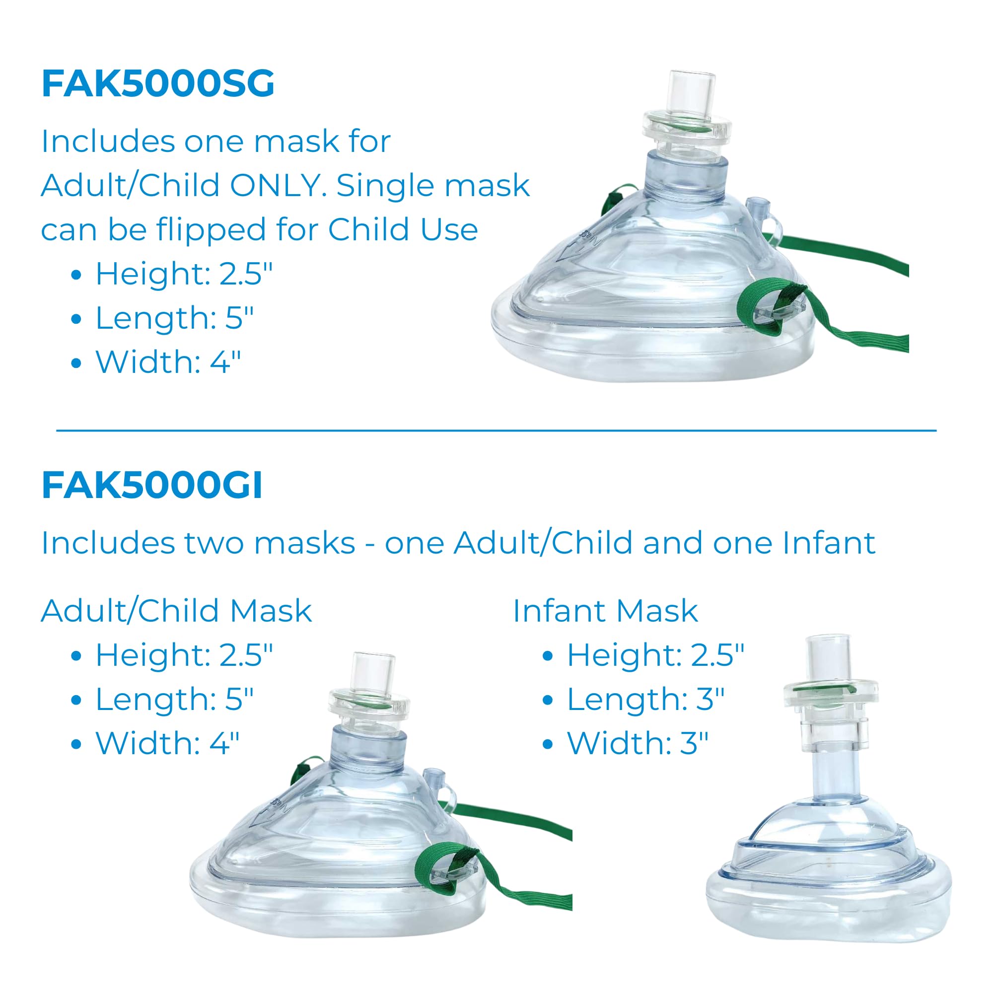 WNL Products CPR Rescue Mask, Adult/Child & Infant Pocket Resuscitator, Hard Case Kit with Belt Clip