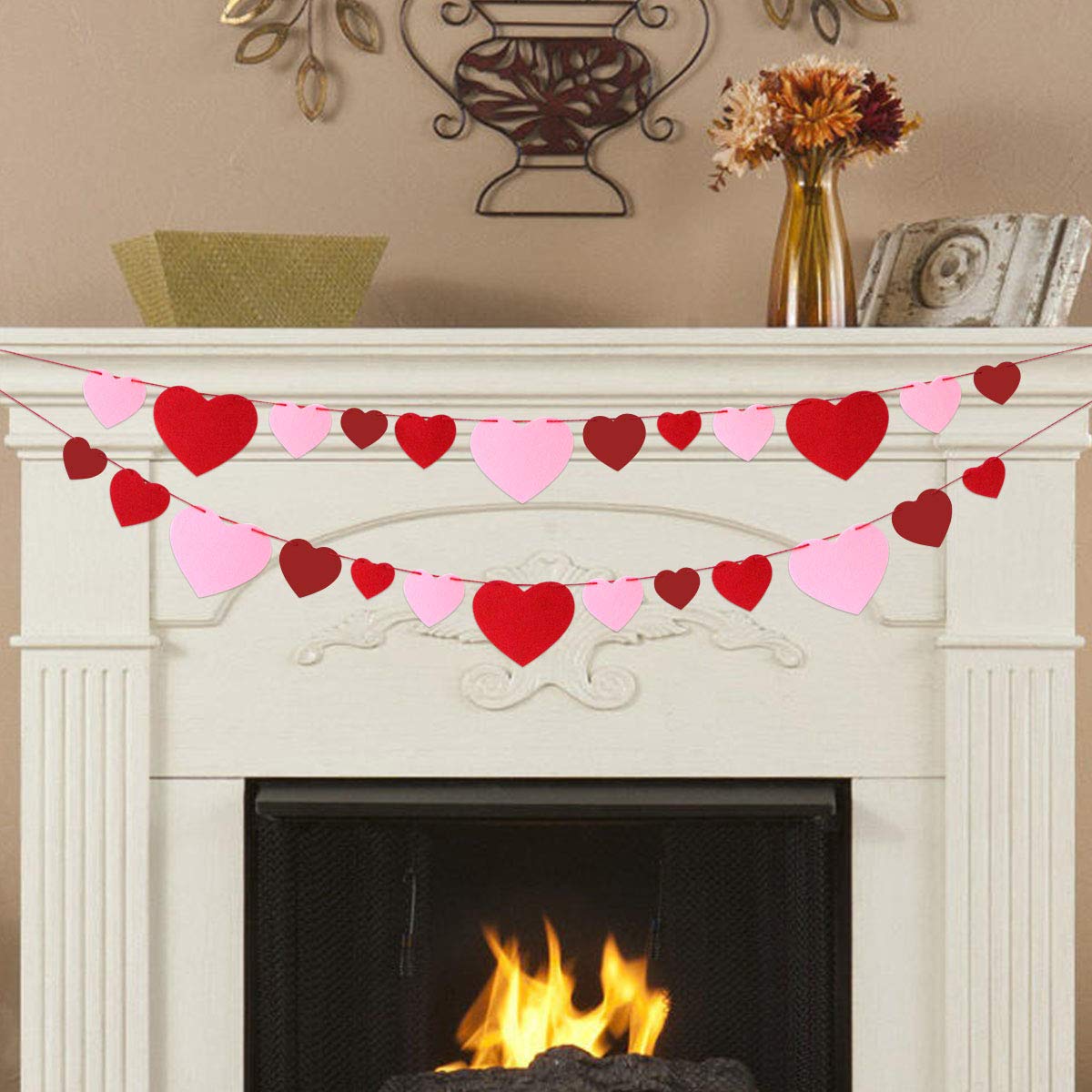 Guirlande Saint Valentin Cœurs Et Flèche - Décoration Murale Pré-assemblée - Fête, Mariage