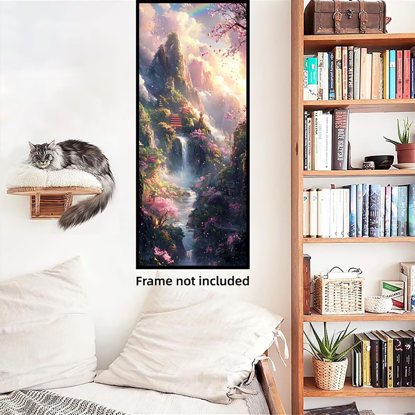 Malen Nach Zahlen 50x150cm Leinwand Dachboden Malen Nach Zahlen Erwachsene mit Ohne Rahmen, DIY Kreativ Set für Erwachsene mit Pinseln und Acrylfarbe, Deko Aussicht 1 Landschaft Geschenk, P0M-788
