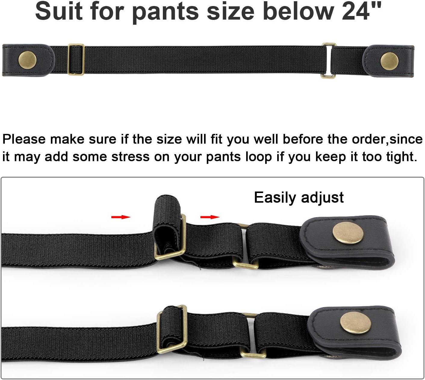 WERFORU No Buckle Stretch Belt for Child Boys and Girls Buckle Free Kids Belt Up to 24 Inches - Image 4