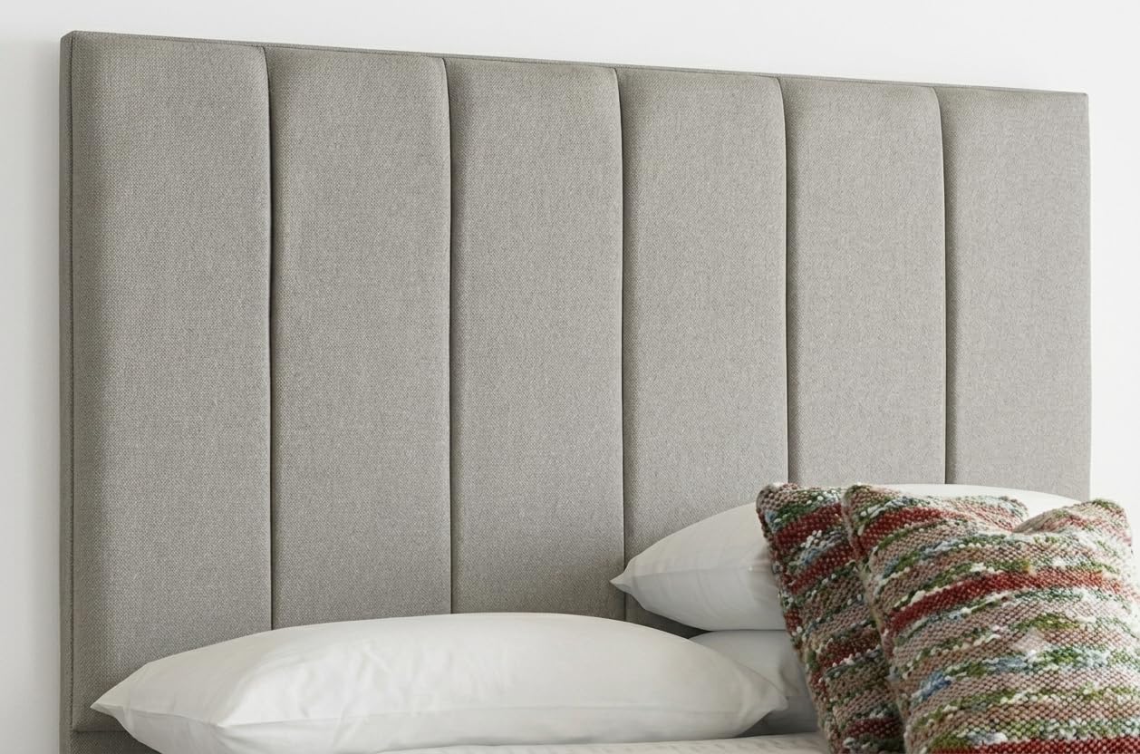 Spring Well,Clarance Linen turin Fabric Upholstered Headboard 26'' Height in Sizes 3ft 4ft 4ft6 5ft (Brown, 5ft)