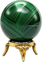 Vista 46 de Amazing Gemstone Bola de cristal de Yaxaita con soporte, bolas de meditación de esfera de cristal de 2 pulgadas para brujería y bolas decorativas