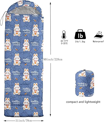 Miniatura 4 de BSNTHO Sacos de dormir para campamento, 3 estaciones, clima cálido y fresco, ligero, impermeable, para adultos y niños, viajes y exteriores, equipo
