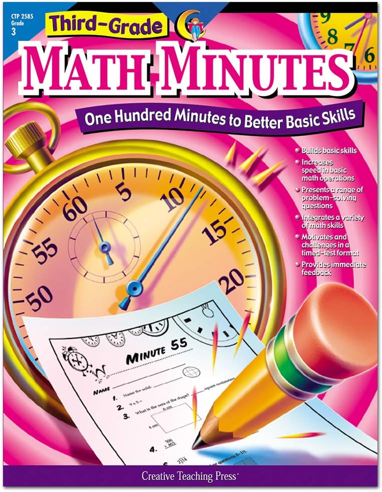 Creative Teaching Press Math Minutes Book, Grade 3 (One Hundred Minutes to Better Basic Skills)
