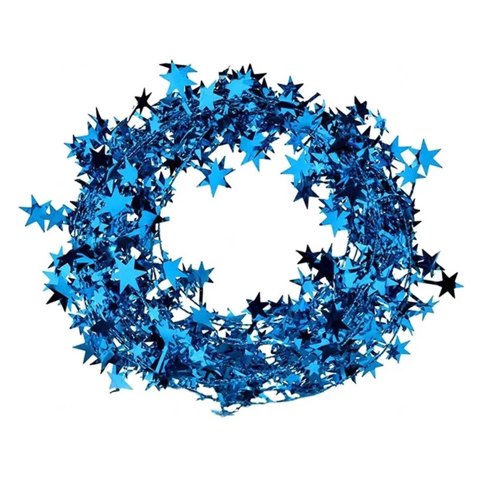 Yeobezn Tinsel Stars Wire Garlands 12PCS New Year Christmas Tree Xmas Star Pine Tinsel Rattan Garland Decoration Hanging Ornaments(Blue)