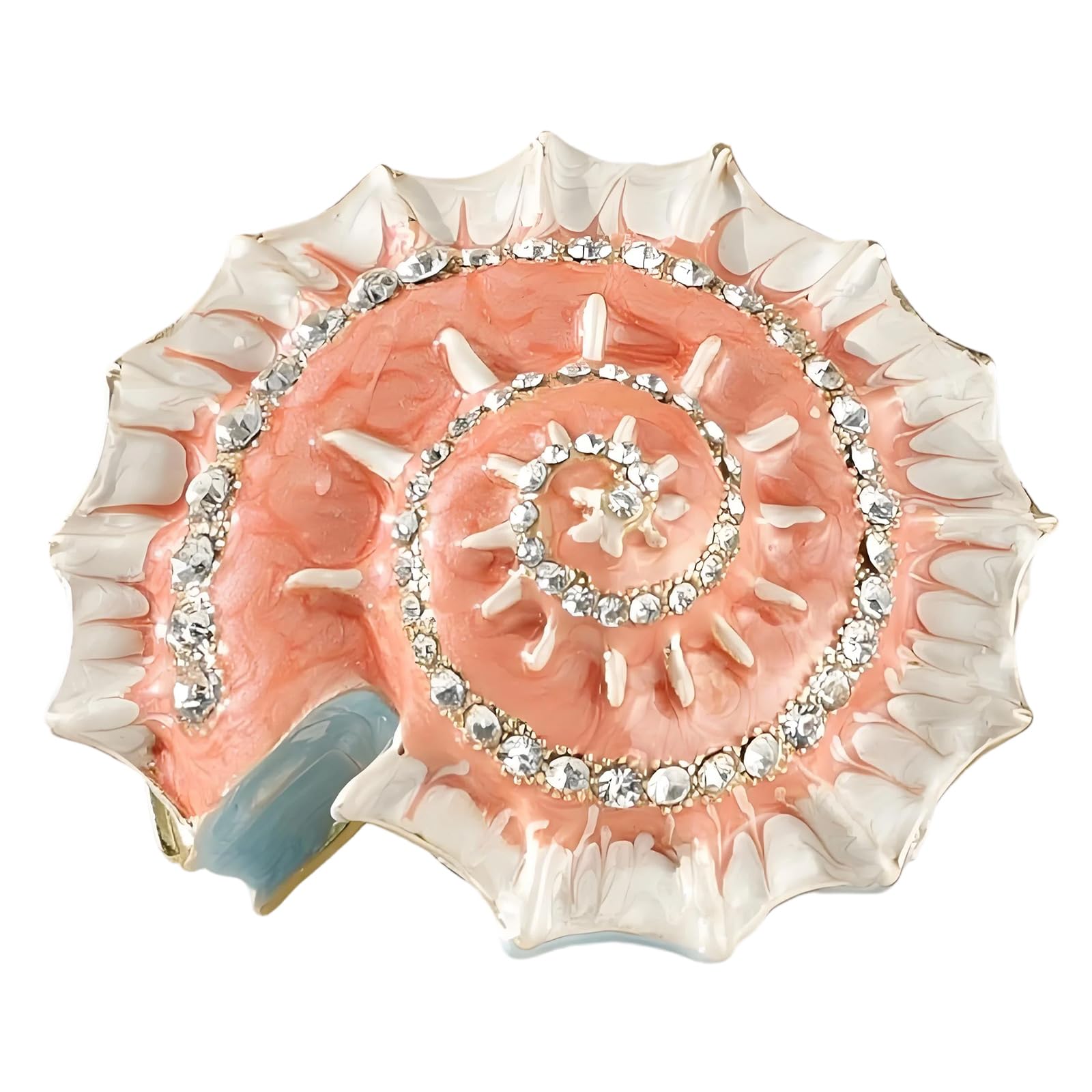 Shntig Decorative Shell Jewelry Holder for Earrings and Small Pendants, Alloy Trinket Box for Tabletop Storage Display Shell Trinket Holder Jewelry Organizer Earring Pendant Storage Vanity Dresser