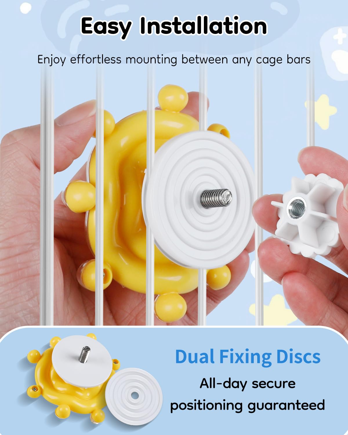 Pawfly 2 Pcs Bird Toys for Parakeets, Colorful Spinning Wheel Chew Toys, Interactive Spinner Rattle Parrot Toys, Cockatiel Toys, Parakeet Toys, Bird Cage Accessories for Entertainment Chewing Exercise - image 6