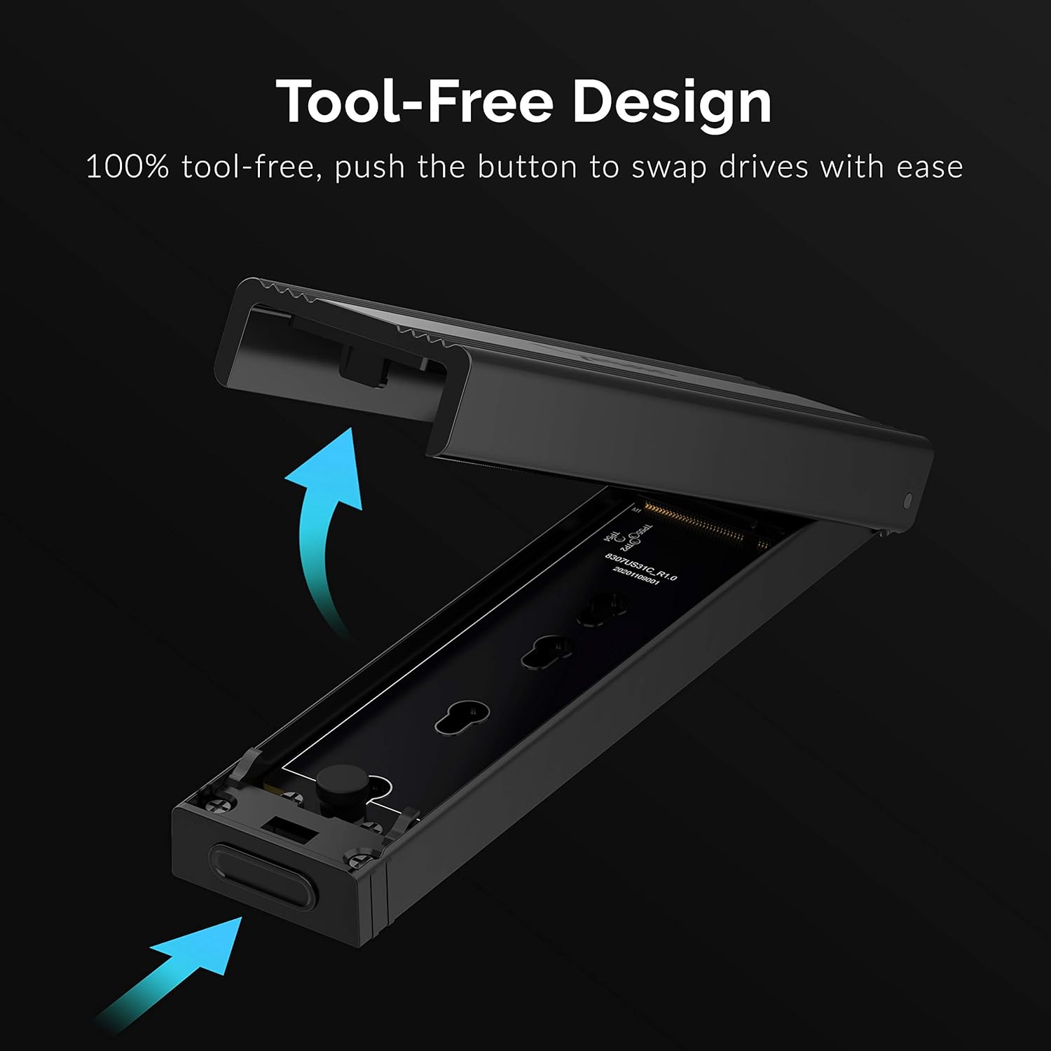 SABRENT USB 3.2 Type-C Tool-Free Enclosure for M.2 PCIe NVMe and SATA SSDs (EC-SNVE) : Electronics
