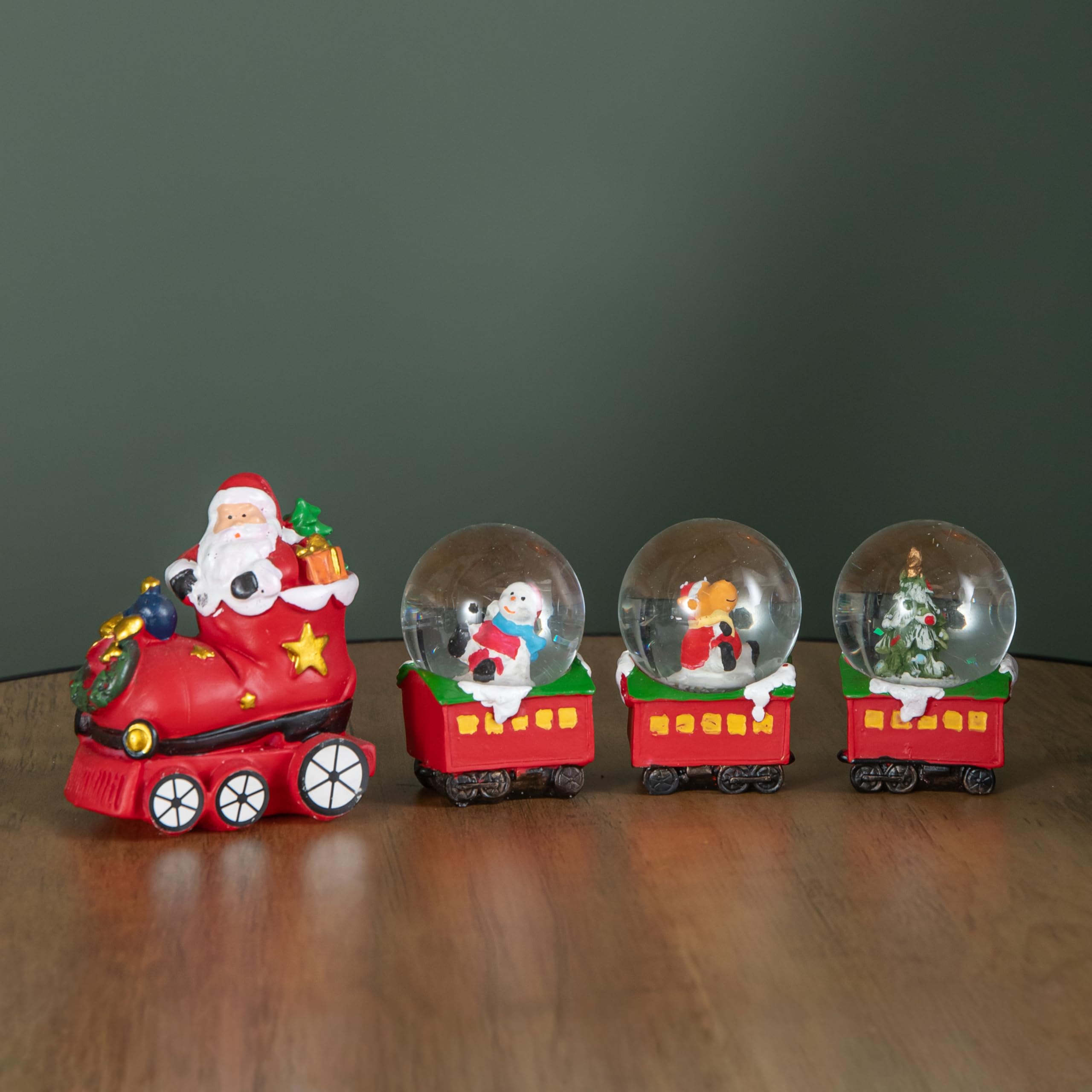 Samuel Alexander Red Christmas Snow Globe Train Decoration 25cm