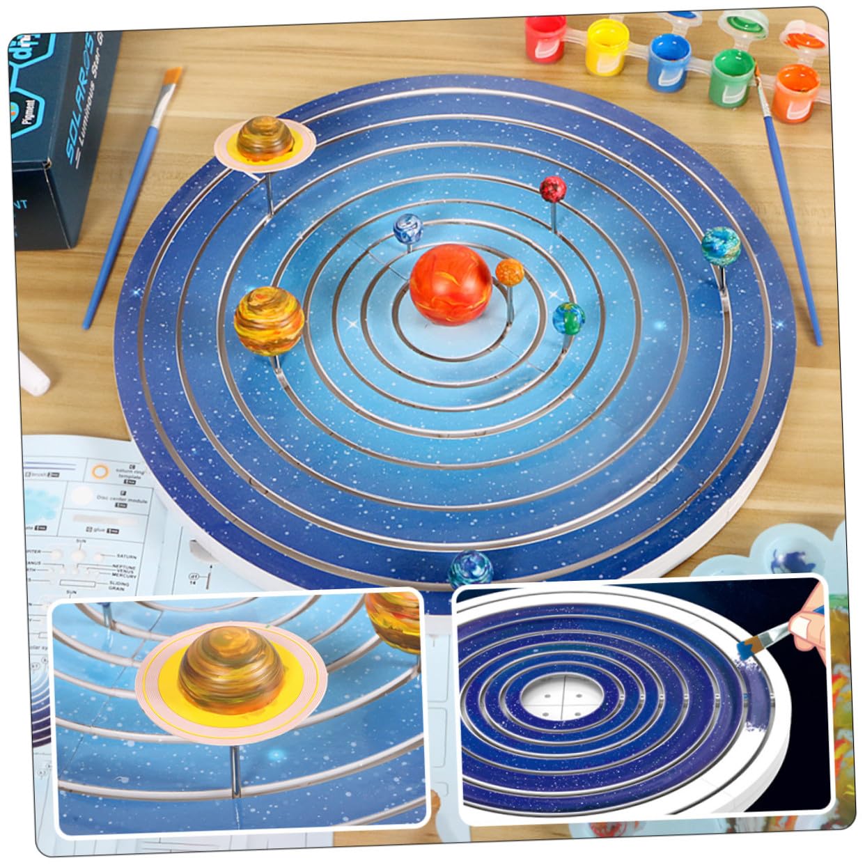 Kit de Pintura y Montaje Planetas Sistema Solar Juguete Educativo para Manualidades DIY Decoración Infantil