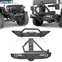 u-Box Front & Rear Bumpers for Jeep Wrangler JK 2007-2018 | Winch Plate, 37" Spare Tire Carrier, LED Lights, D-Rings