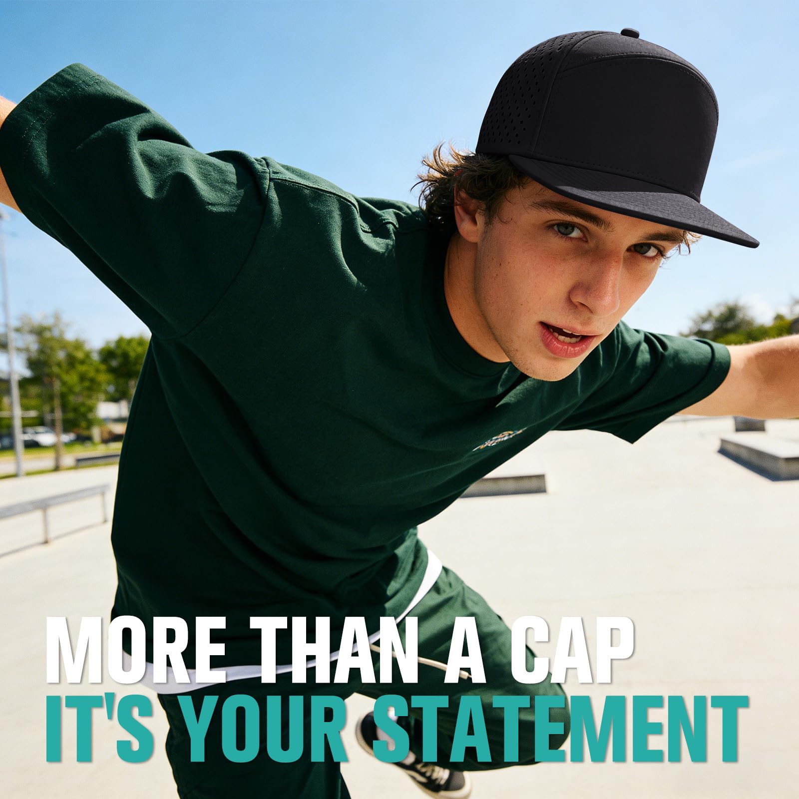 AOPREL Cappello da baseball a tesa piatta regolabile Snapback Cappelli per uomo Trucker Mesh Performance Hat per Hip Hop Sport Allenamento