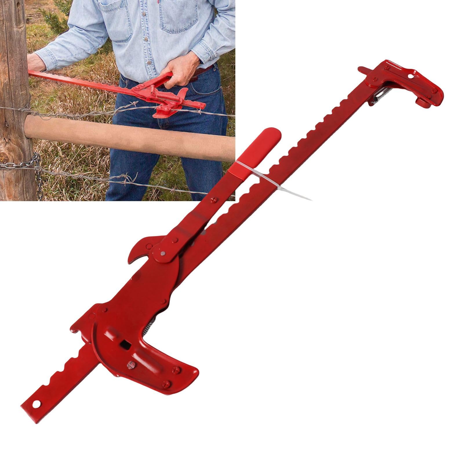 Fockety Tensor de Cercas, Tensor de Cadena de Acero Inoxidable con Trinquete, Tensor de Alambre de Púas, Herramienta Compacta de Reparación de Cercas para la Reparación de Cercas en Granjas