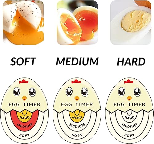 Miniatura 3 de Lasubst Temporizador de huevos que va en agua para hervir huevos, suave y duro, azul + color