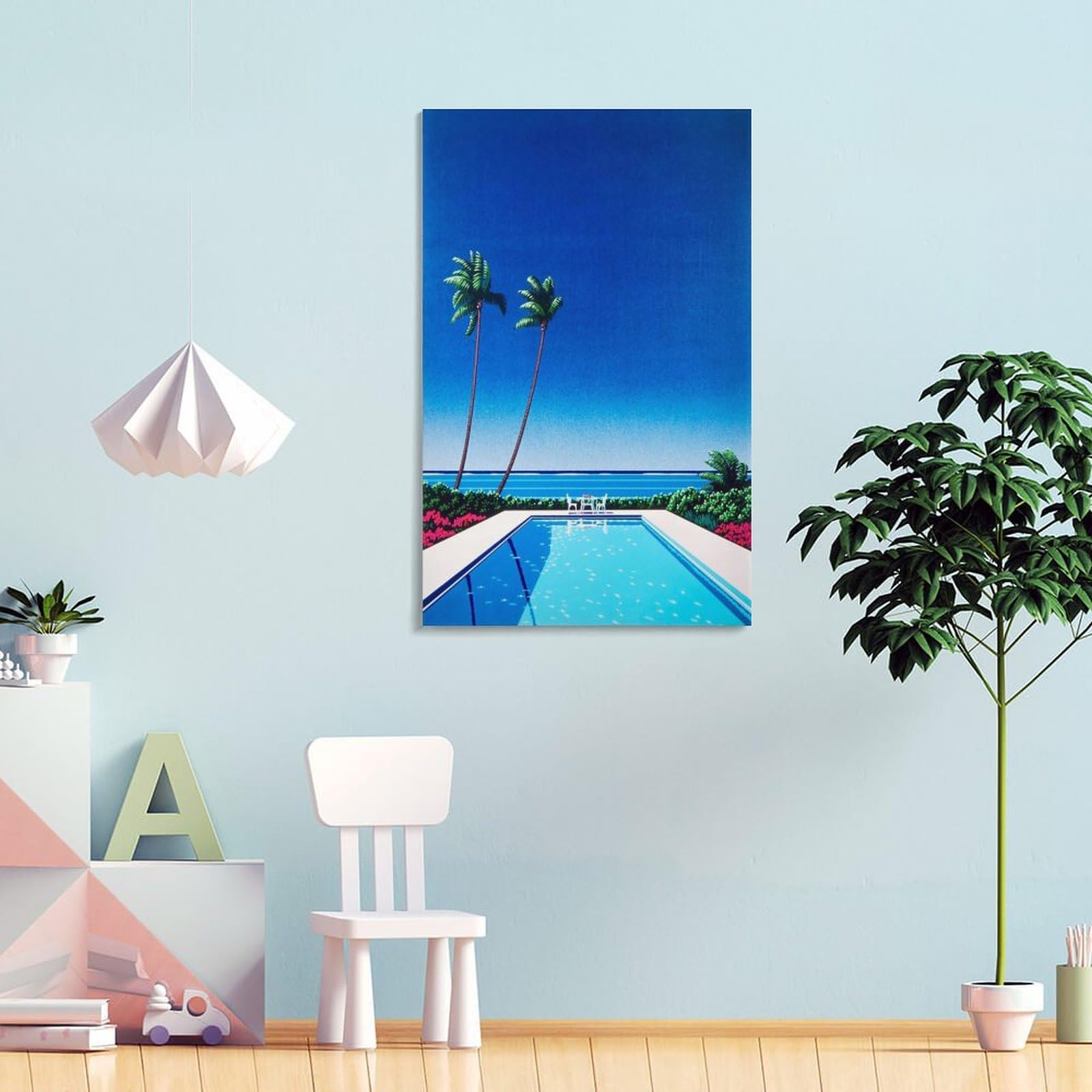 Amazon.com: Hiroshi Nagai Swimming Pool 1 Framed Wall Art Poster