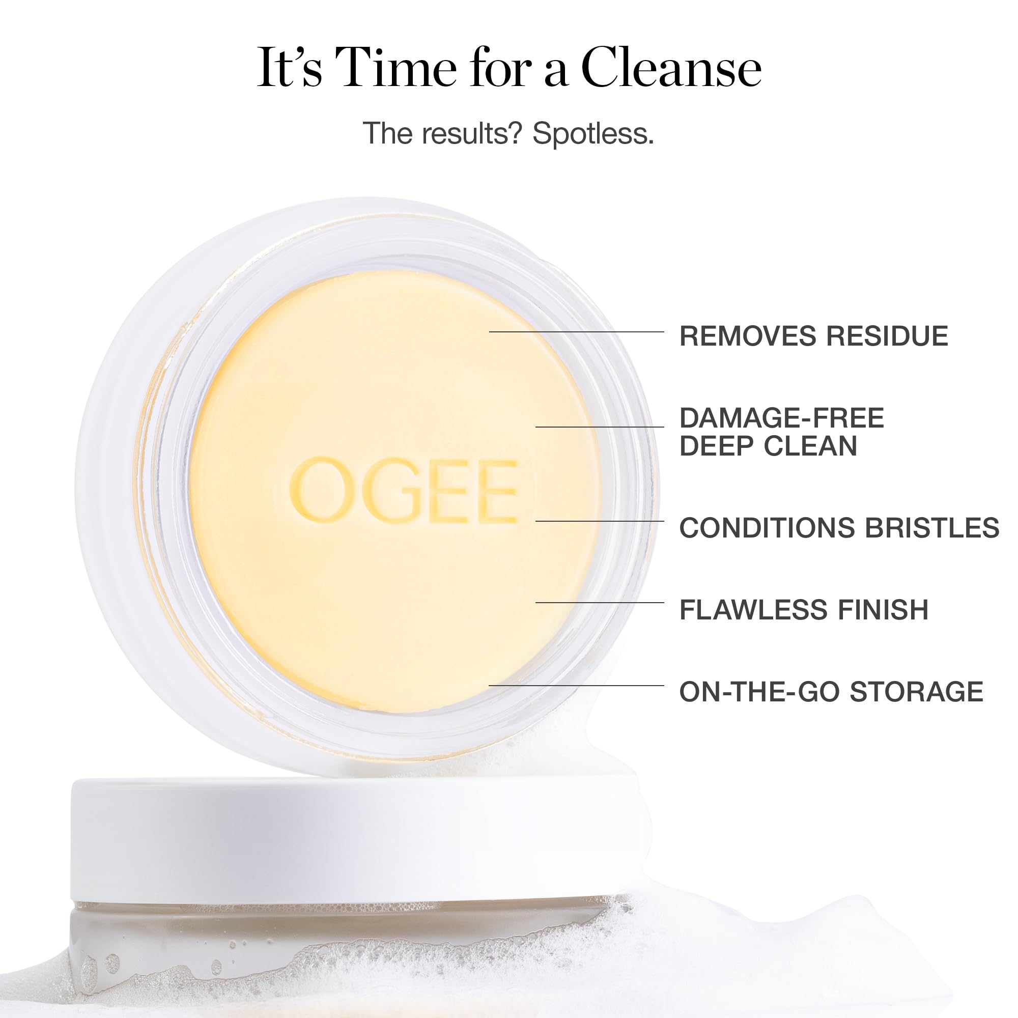 Ogee Detergente per pennelli da trucco, organico, senza ingredienti aggressivi, prodotto negli Stati Uniti