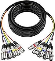 Vista 7 de EBXYA Cables XLR Snake de 3 pies de 4 colores, cable de conexión de micrófono de 4 canales XLR macho a hembra, serpiente de grabación para vivo