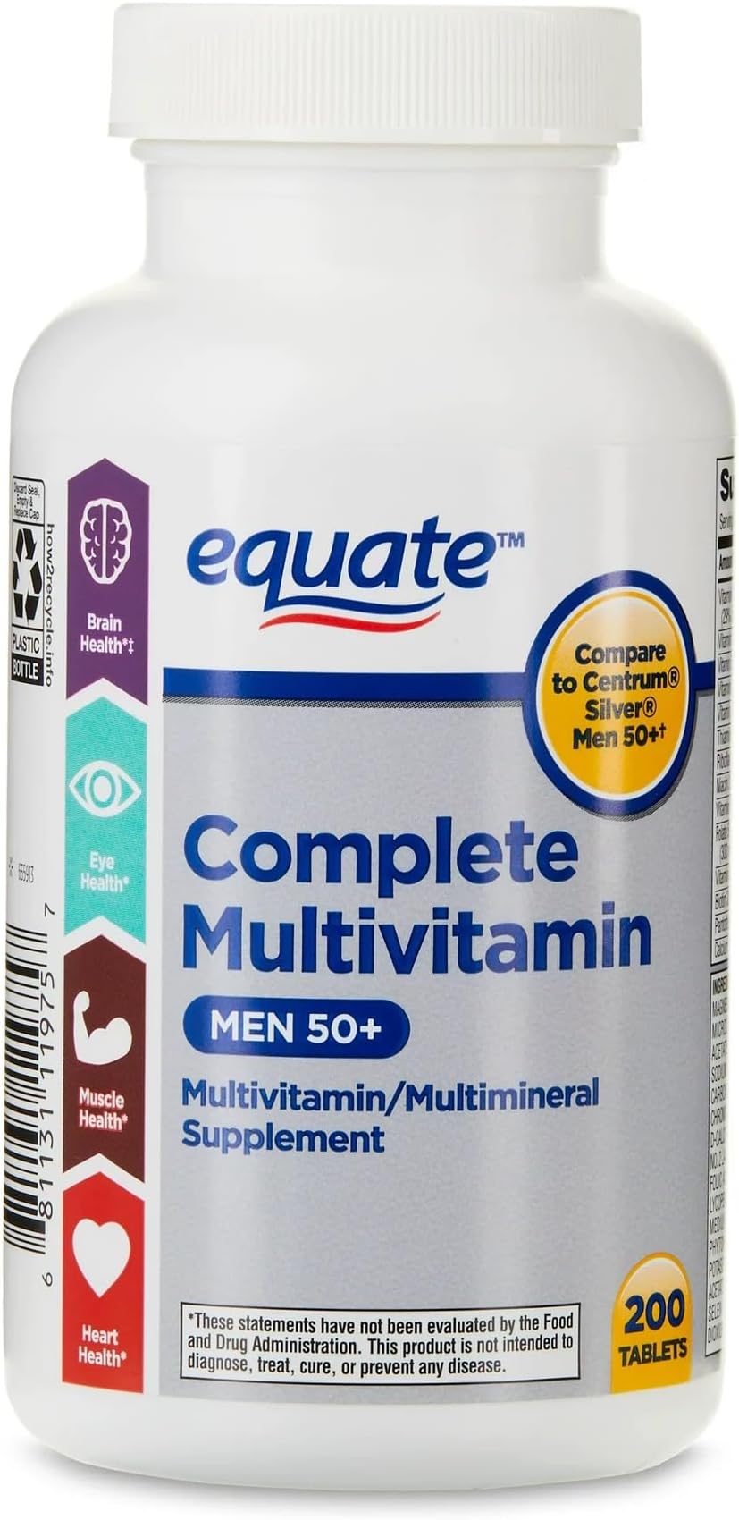 Complete Multivitamin/Multimineral Supplement Tablets, Men 50+, 200 Count