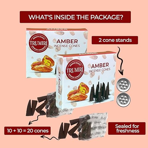 Miniatura 2 de Conos de incienso ámbar  Total de 20 conos de incienso  Paquete doble de 10 conos de insencia  Conos de incienso perfumados  Aromas de incienso