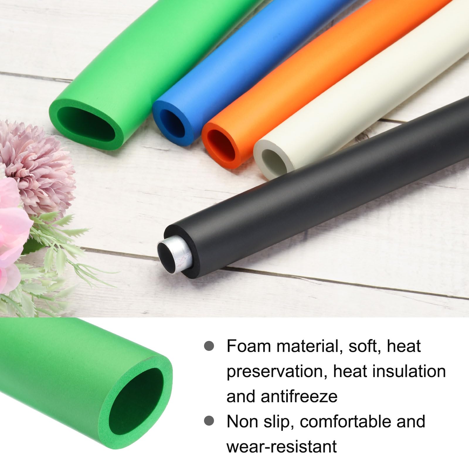 Rebower 28mm ID Pipe Insulation Tubing 5mm Thick Heat Preservation Foam Tube - Image 3