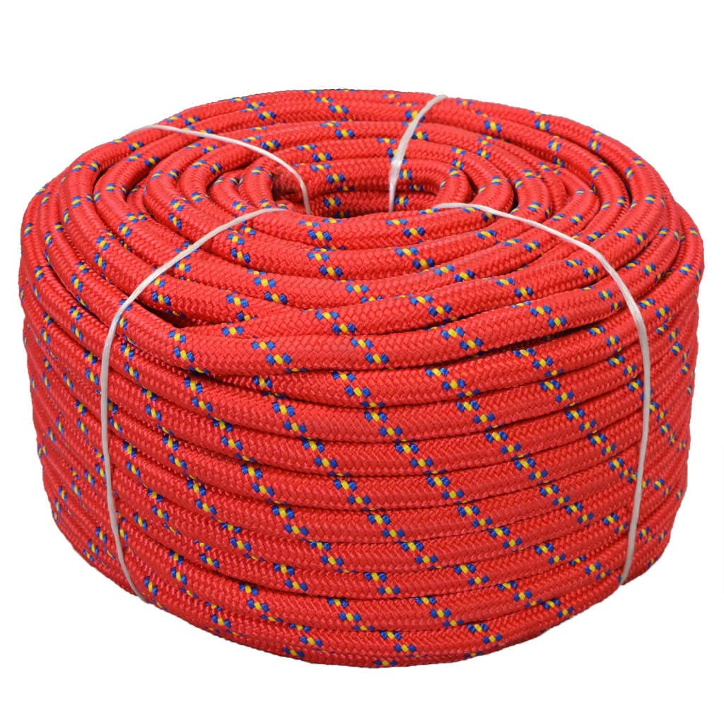 (Red) Marine Rope Dock Coil Boat Line Polypropylene Rope Multi Sizes Multi Colours 8718475705451