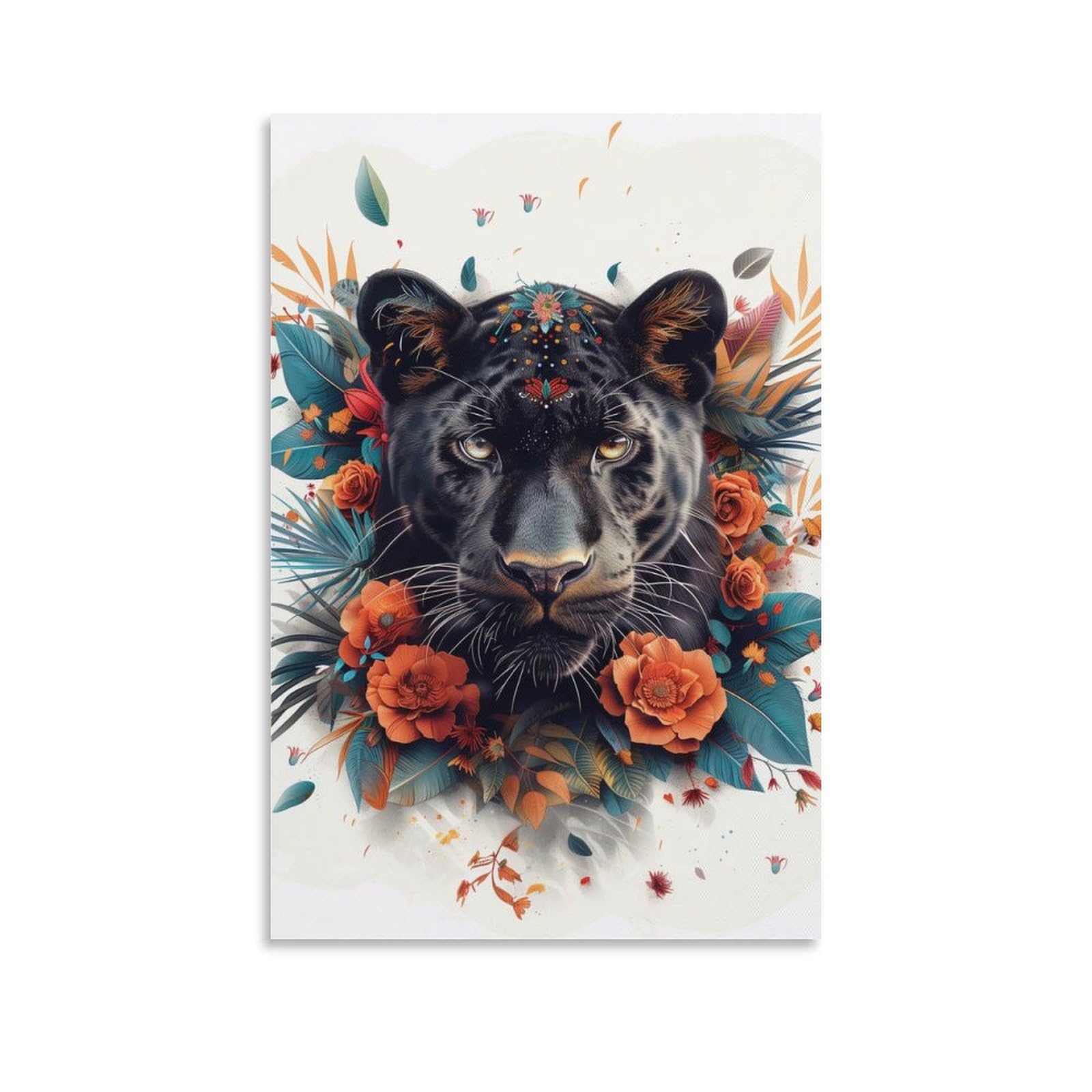 DHBANEIOK Black Panther Art - Modern Giclee Canvas Prints Landscape Pictures Artwork Paintings on Canvas Wall Art for Home Office Decorations 20x30inch(50x75cm)