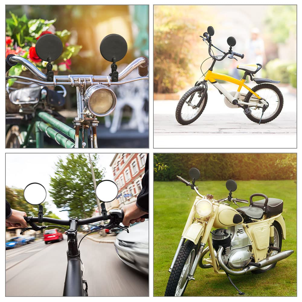 Flintronic Specchietto Retrovisore per Bicicletta, 2 Pezzi 360 ° Ruotabile Regolabile Grandangolare, Accessori per Tutte le Bici, Moto(15-30 mm)