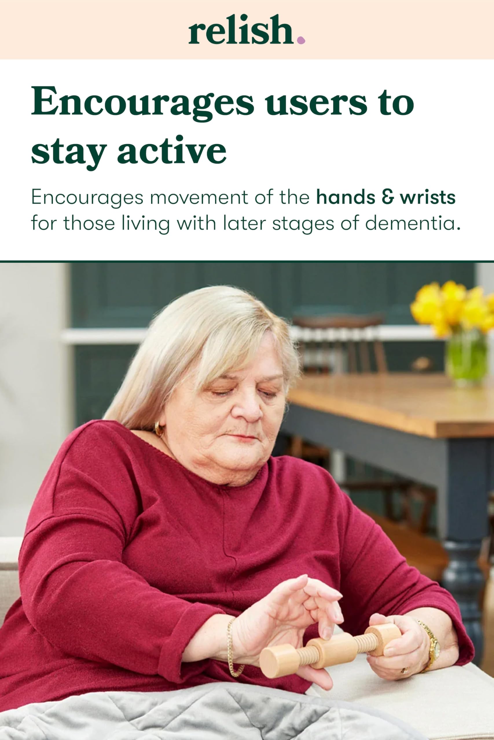Relish - Juguetes antiestrés para adultos, juego de juguetes de madera para personas mayores y personas mayores para el Alzheimer y la demencia