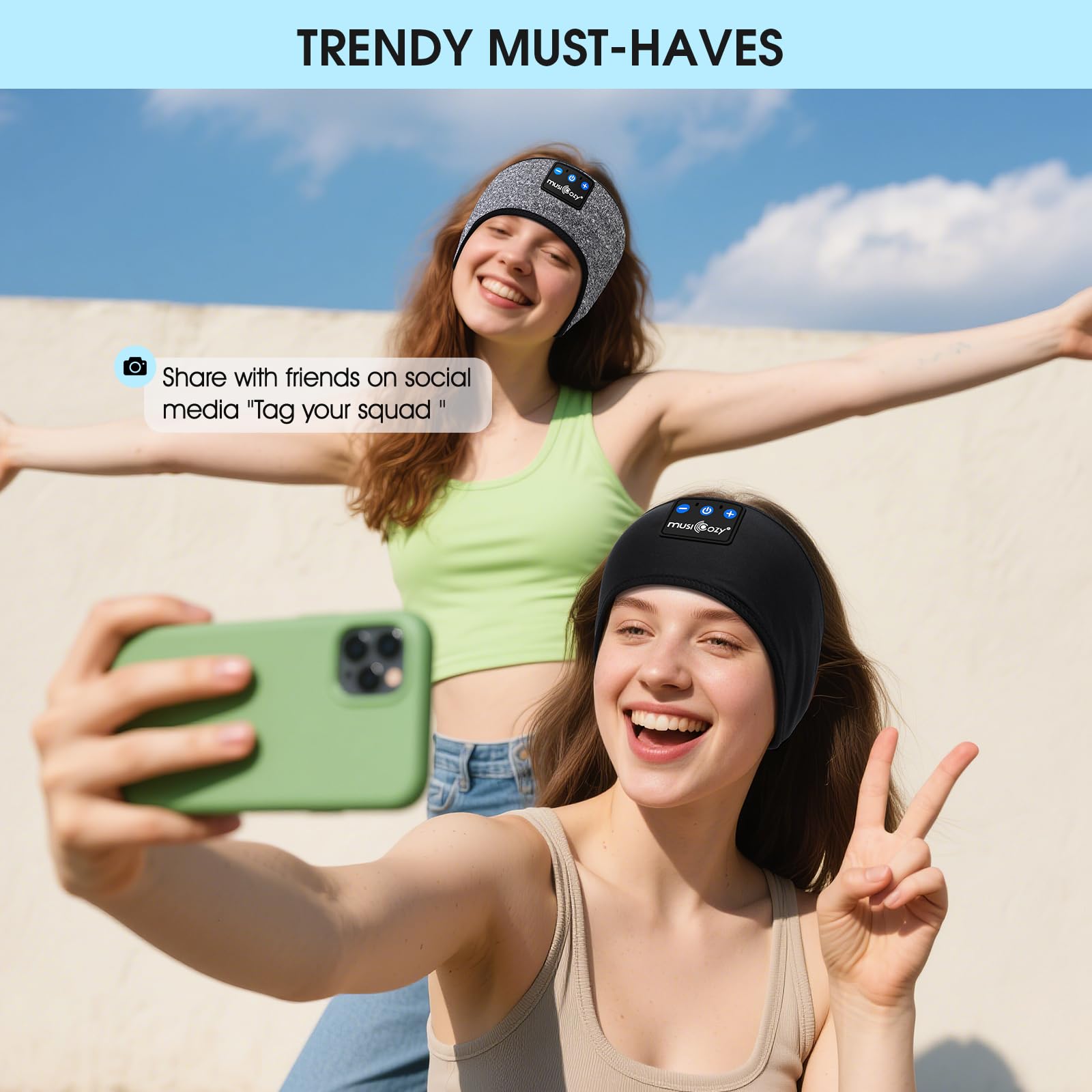 Confezione da 2 cuffie per dormire sul fianco, comode cuffie Bluetooth v5.4 con altoparlanti ultra sottili, cuffie per dormire ultra morbide per bloccare il russare, rimanere in posizione, 16 ore di