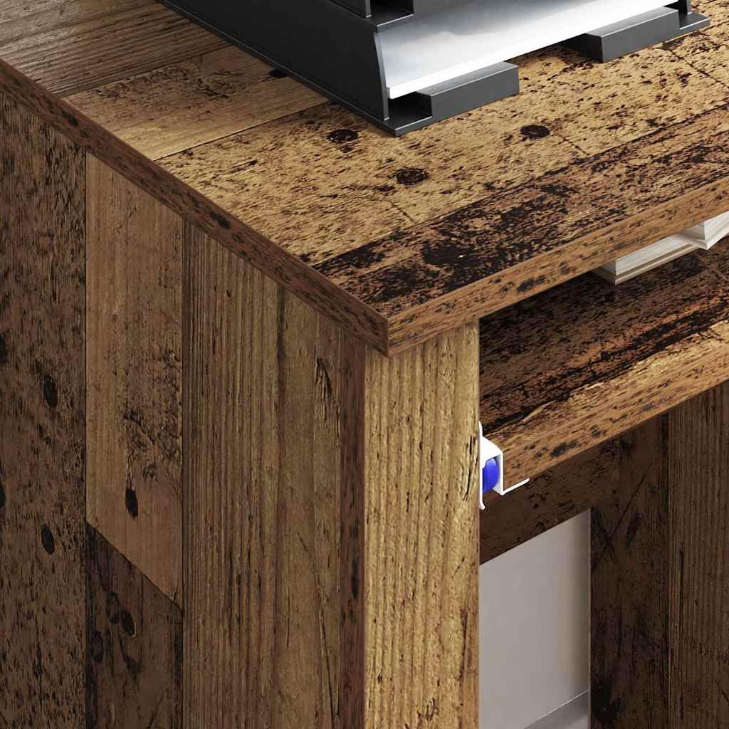 Scrivania con Ruote Legno Vecchio Legno Lavorato 91 x 50 x 77 cm