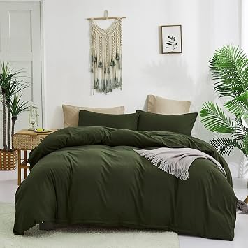 Olive Green Comforter Set Twin Dark Green Bedding Comforter Army Bedding Set Soft Breathable Comforter Minimalist Bedding for Bed