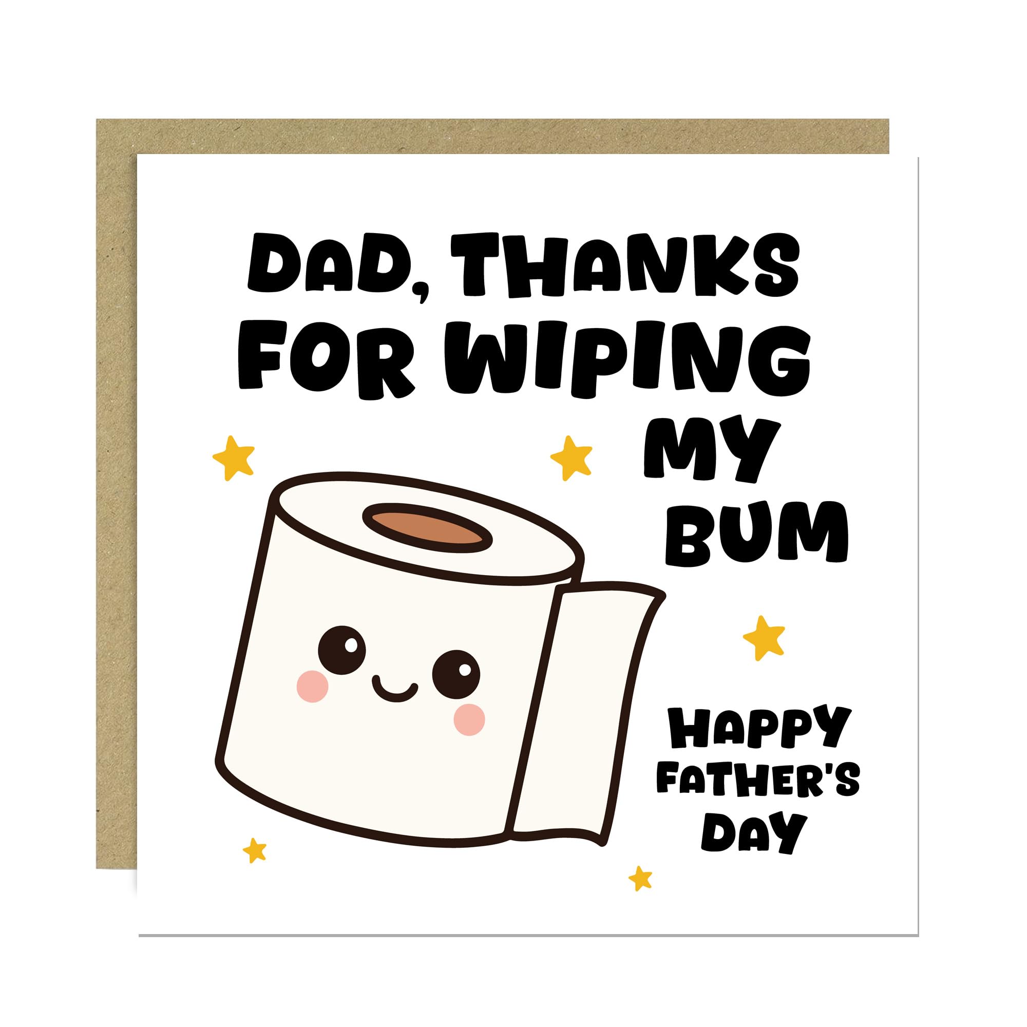 RED OCEAN Funny Fathers Day Card For Dad Thanks For Wiping My Bum Card Joke Dad Fathers Day From Daughter Son Birthday With Envelope