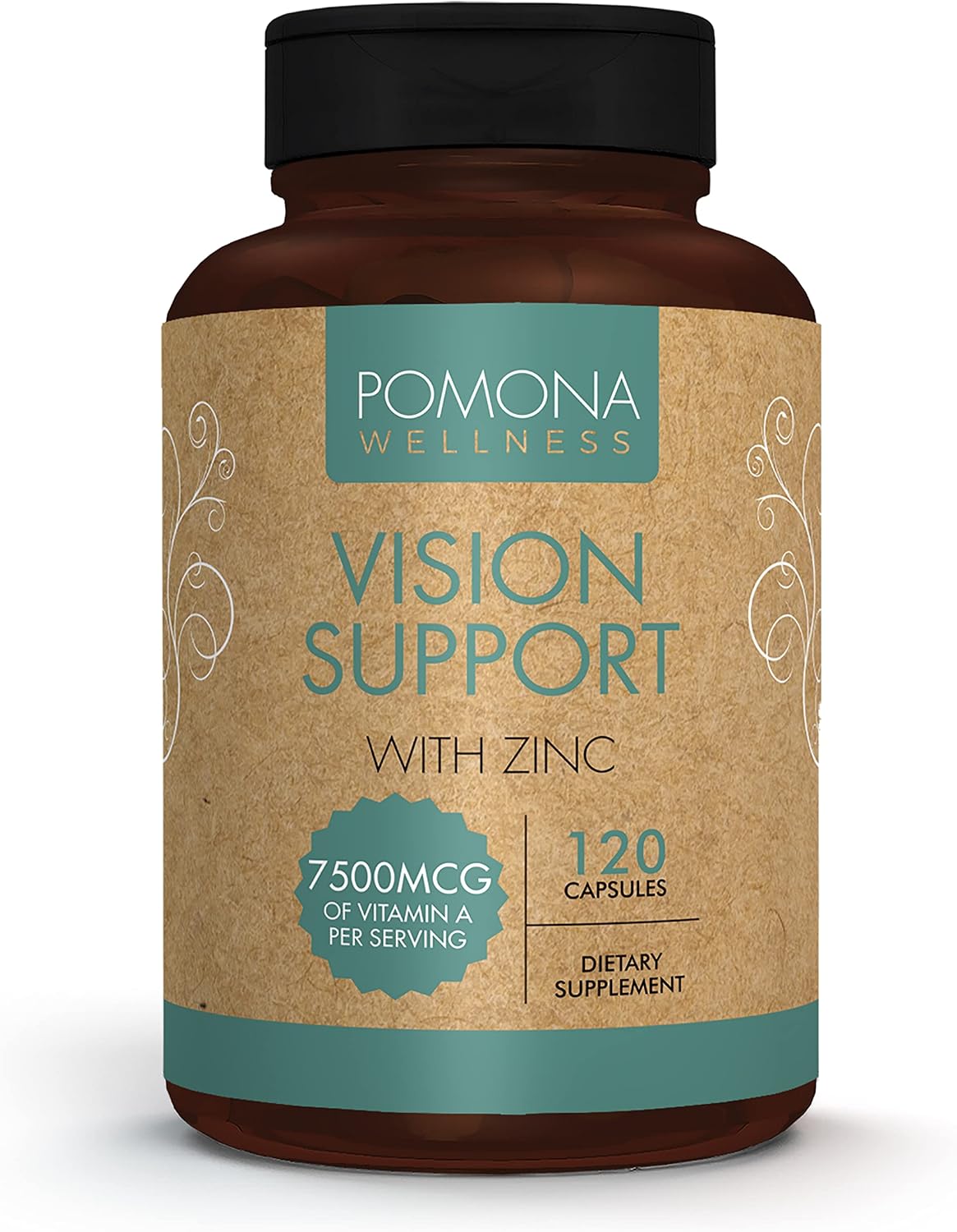 Pomona Wellness Vision Support Supplement Multivitamin for Eye Health, Supports Healthy Vision Function, Dry Eyes and Overall Health with Zinc, Vitamin A, Non-GMO