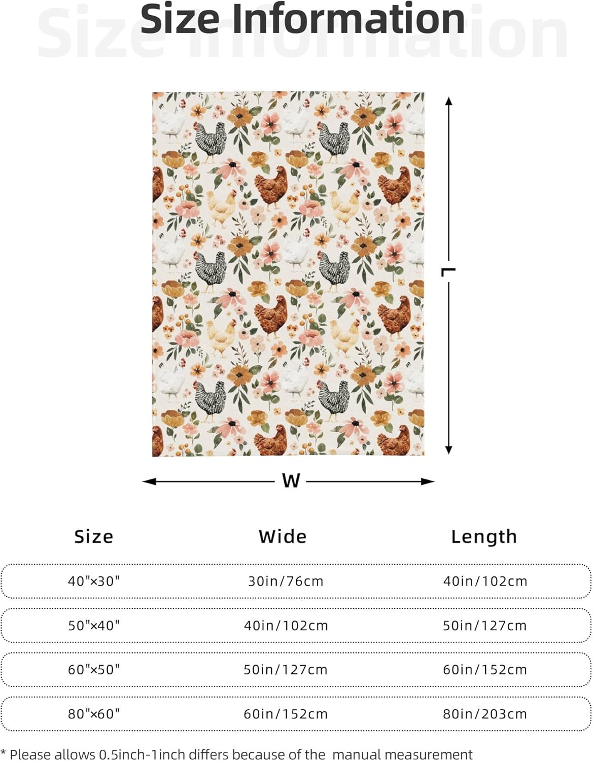 Cute Chicken Print Blanket Gifts for Kids Girls Boys Adults Animals Lovers, Flanne Throw Blanket, Soft Cozy, Warmth, Fluffy Fuzzy Blankets for Couch, Travel, Living Room, Decor (Chicken, 50"x40") - Image 4