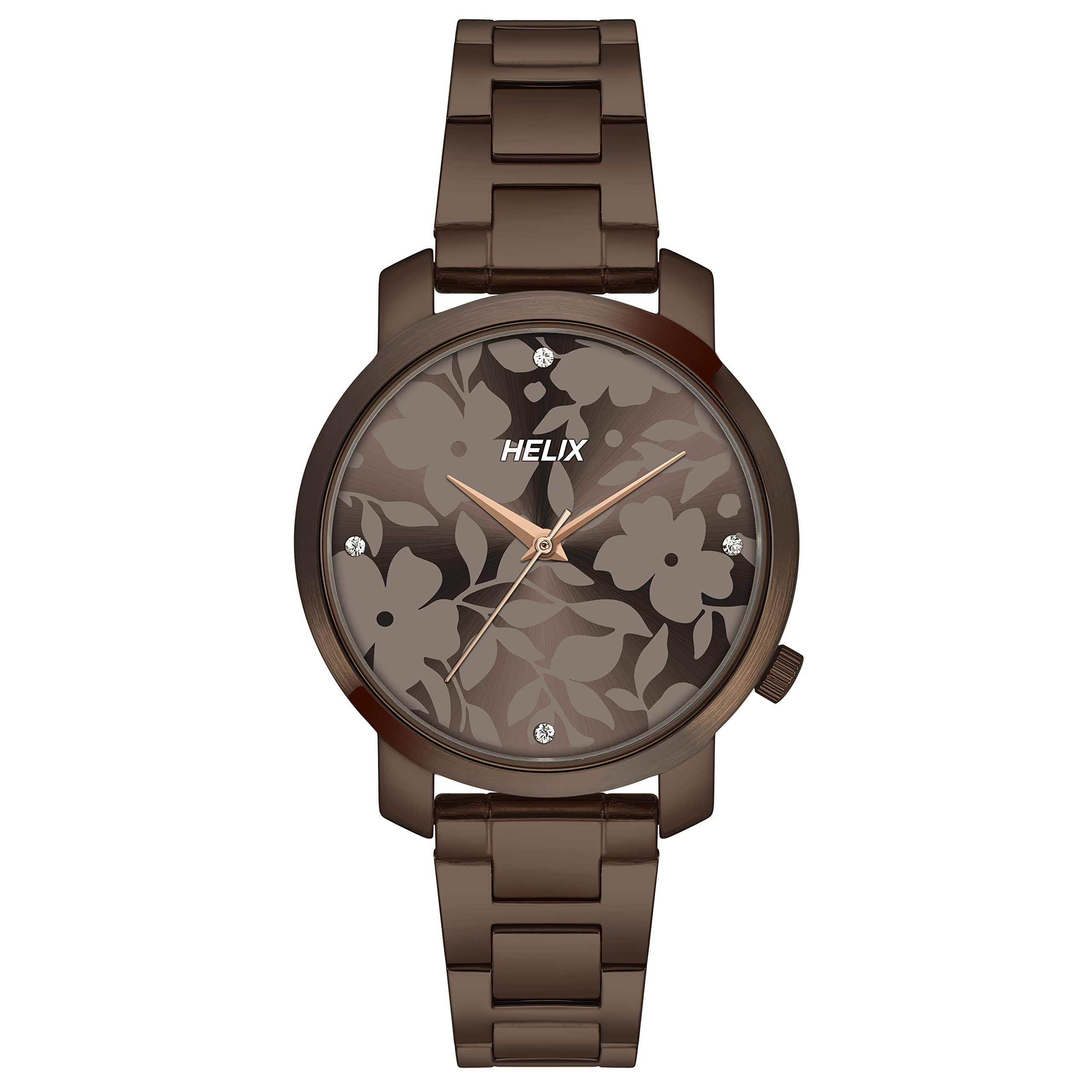 Helix by Timex Brown Round Analog Watches for Women | Quartz Movement Stainless Steel Bracelet Ladies Watches | Upto 30 m Water Resistance with Foldover Clasp Closure | Gift for Women TW032HL42 (B0BQY3Z8G2) Amazon Price History, Amazon Price Tracker