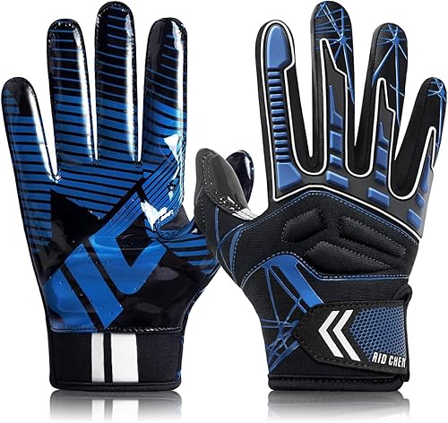 Miniatura 1 de Guantes de fútbol y receptores de fútbol para adultos, guantes de fútbol para adultos con agarre pegajoso, guantes de fútbol ajustados para adultos