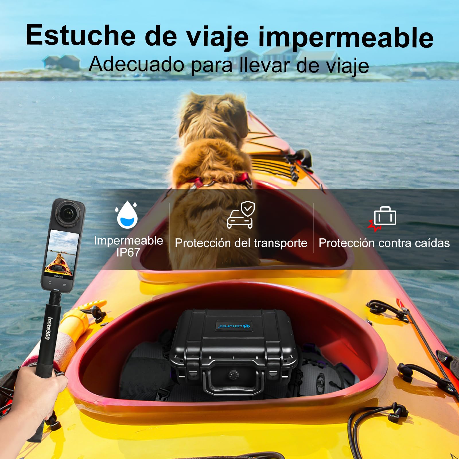 LEKUFEE Estuche de Transporte Impermeable para Insta360 X5,Insta360 X4 Air,Insta360 X4 / X3 Cámara de Acción y Accesorios (Solo Estuches)