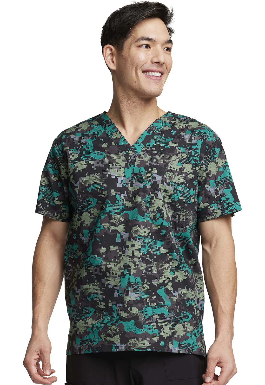 Dickies EDS Signature Scrubs for Women and Scrubs for Men, Unisex One Pocket V-Neck Top in Soft Brushed Poplin 83706