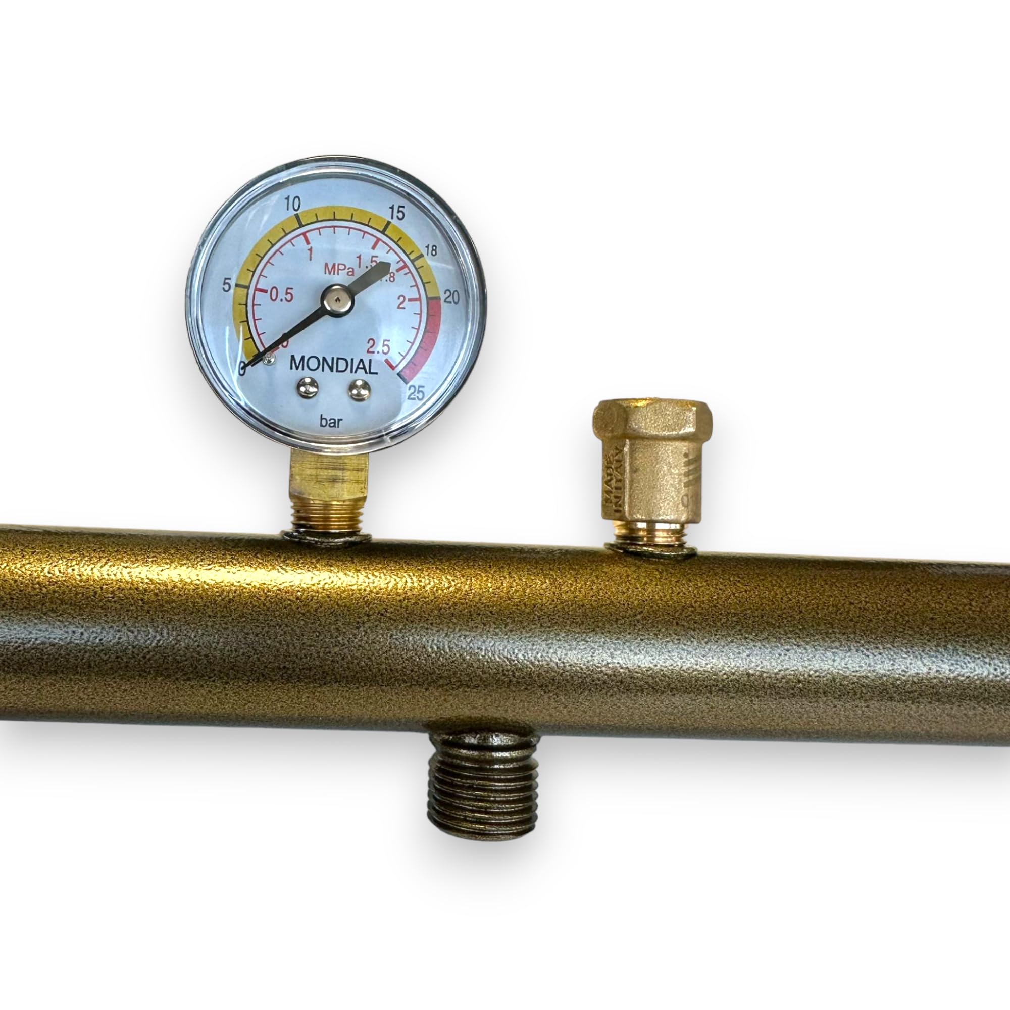 CENTRALITA para gas completa de flexibles, manómetro y válvula.